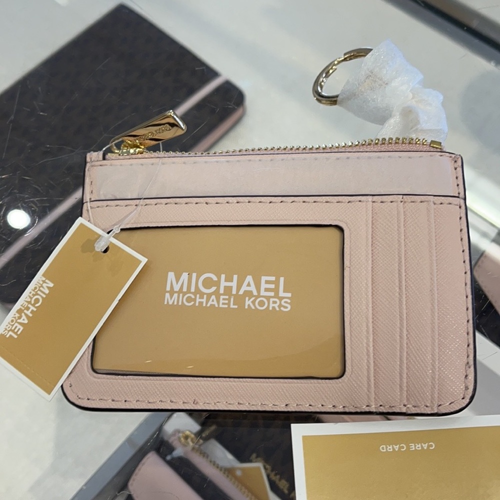 Michael Kors Jet Set Travel Small Leather Top Zip Coin Pouch With ID - Picture 2 of 9